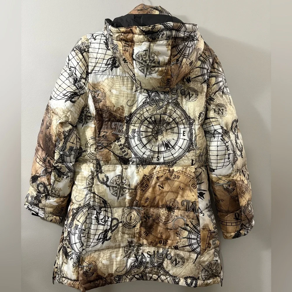 DOLCEZZA Women's Brown and White Printed Jacket NWT size S - Picture 6 of 12
